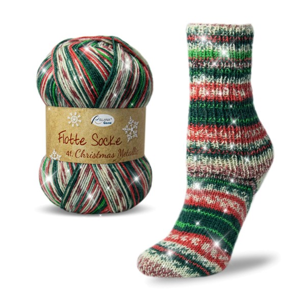 Flotte Socke 4f. Christmas Metallic